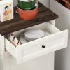 10 Gallon Tilt-Out Trash Cabinet With Drawer, Freestanding Kitchen Garbage Bin Holder & Laundry Hamper For Kitchen, Living Room, Laundry & Balcony