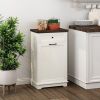 10 Gallon Tilt-Out Trash Cabinet With Drawer, Freestanding Kitchen Garbage Bin Holder & Laundry Hamper For Kitchen, Living Room, Laundry & Balcony