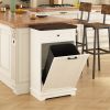 10 Gallon Tilt-Out Trash Cabinet With Drawer, Freestanding Kitchen Garbage Bin Holder & Laundry Hamper For Kitchen, Living Room, Laundry & Balcony