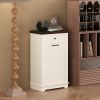 10 Gallon Tilt-Out Trash Cabinet With Drawer, Freestanding Kitchen Garbage Bin Holder & Laundry Hamper For Kitchen, Living Room, Laundry & Balcony