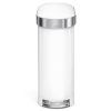 White 12-Gallon Narrow Kitchen Trash Can with Easy Step-on Lid