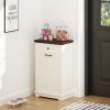 10 Gallon Tilt-Out Trash Cabinet With Drawer, Freestanding Kitchen Garbage Bin Holder & Laundry Hamper For Kitchen, Living Room, Laundry & Balcony