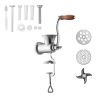 Manual Meat Grinder, 304 Stainless Steel Hand Crank Meat Mincer with Steel Table Clamp, Sausage Stuffer with 2 Cutting Plates & 4 Sausage Tubes