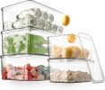 Clear Storage Bins With Lids,5 Packs Food Storage Organizer,Cabinet Storage Basket for Clothing, Towels, Cosmetics, Kitchen Storage Containers