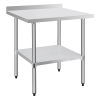 30" x 30" 18-Gauge Stainless Steel Commercial Work Table with 4" Backsplash and Undershelf