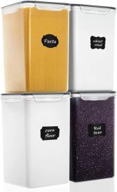 Extra Large 7qt / 6.5L/220oz Tall Food Storage Containers, WIDE DEEP, 4-Piece Plastic Airtight Kitchen Pantry Storage Containers for Flour, Sugar