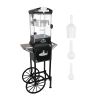Popcorn Machine with Cart ,Wheels & 10 Oz Kettle Popcorn Maker Measuring 3 plastic spoon Home Theater Popcorn Machine-Black