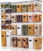 32pcs Airtight Food Storage Containers Set, BPA Free Plastic Kitchen and Pantry Organization Canisters with Lids for Cereal, Dry Food, Flour and Sugar