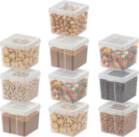 Food Storage Containers with Flip-Top Lid, 1.3 Qt - 10 Pack, Clear Stackable Food Containers for Kitchen & Pantry Organization, BPA-Free