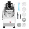 Food Processor & Vegetable Chopper, 2 Feeding Holes Food-Grade Stainless Steel Food Processor Chopper with Detachable 6 Blades