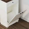 10 Gallon Tilt-Out Trash Cabinet With Drawer, Freestanding Kitchen Garbage Bin Holder & Laundry Hamper For Kitchen, Living Room, Laundry & Balcony