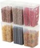 Food Storage Containers with Flip-Top Lid, 2.7 Qt - 6 Pack, Clear Stackable Food Containers for Kitchen & Pantry Organization, BPA-Free