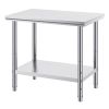 Stainless Steel Prep Table, 900x600x800 mm, 700 lbs Load Capacity, Heavy Duty Metal Worktable with 3 Adjustable Height Levels