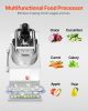 Food Processor & Vegetable Chopper, 2 Feeding Holes Food-Grade Stainless Steel Food Processor Chopper with Detachable 6 Blades