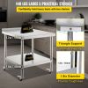Stainless Steel Prep Table, 30 x 24 x 35 Inch, 440lbs Load Capacity Heavy Duty Metal Worktable with Backsplash Adjustable Undershelf & 4 Casters