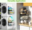 2 Set Magnetic Shelf for Refrigerator with Wood Lid, Fruit Potato & Onion Storage Bins, Pantry Organizers & Storage