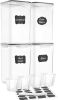 Extra Large 7qt / 6.5L/220oz Tall Food Storage Containers, WIDE DEEP, 4-Piece Plastic Airtight Kitchen Pantry Storage Containers for Flour, Sugar