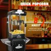 Popcorn Machine with Cart ,Wheels & 10 Oz Kettle Popcorn Maker Measuring 3 plastic spoon Home Theater Popcorn Machine-Black