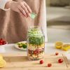 Portable Salad Container With Side Opening for Office/Travel