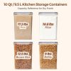 Rice Container Set of 2(9.5L/10Qt), Large Airtight Food Storage Containers with Lid and Rice Washer, Plastic Canisters Sets for The Kitchen