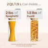 Glass Spaghetti Pasta Storage Container with Lids 2 Qt Set of 3