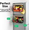 2 Set Magnetic Shelf for Refrigerator with Wood Lid, Fruit Potato & Onion Storage Bins, Pantry Organizers & Storage