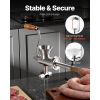 Manual Meat Grinder, 304 Stainless Steel Hand Crank Meat Mincer with Steel Table Clamp, Sausage Stuffer with 2 Cutting Plates & 4 Sausage Tubes