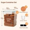 Brown Sugar Container Set of 2 (2.5L/2.6Qt), Airtight Food Storage Containers with Lids and Terra Cotta Brown Sugar Saver