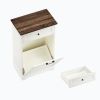 10 Gallon Tilt-Out Trash Cabinet With Drawer, Freestanding Kitchen Garbage Bin Holder & Laundry Hamper For Kitchen, Living Room, Laundry & Balcony