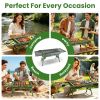Foldable Charcoal Grill Portable Bbq Grill With Storage Shelf, Carry Handle, Air Vent Design, Chrome-Plated Grill Grate, 10 Skewers, Outdoor Barbecue