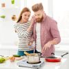 3500W Electric Single Ceramic Stove Electric Cooktop Hot Plate Infrared Countertop Burner With 12 Power & Temperature Levels 0-3H Timer Portable Handl