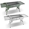 Foldable Charcoal Grill Portable Bbq Grill With Storage Shelf, Carry Handle, Air Vent Design, Chrome-Plated Grill Grate, 10 Skewers, Outdoor Barbecue