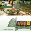 Foldable Charcoal Grill Portable Bbq Grill With Storage Shelf, Carry Handle, Air Vent Design, Chrome-Plated Grill Grate, 10 Skewers, Outdoor Barbecue