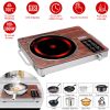 3500W Electric Single Ceramic Stove Electric Cooktop Hot Plate Infrared Countertop Burner With 12 Power & Temperature Levels 0-3H Timer Portable Handl