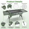Foldable Charcoal Grill Portable Bbq Grill With Storage Shelf, Carry Handle, Air Vent Design, Chrome-Plated Grill Grate, 10 Skewers, Outdoor Barbecue