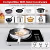 3500W Electric Single Ceramic Stove Electric Cooktop Hot Plate Infrared Countertop Burner With 12 Power & Temperature Levels 0-3H Timer Portable Handl