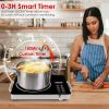 3500W Electric Single Ceramic Stove Electric Cooktop Hot Plate Infrared Countertop Burner With 12 Power & Temperature Levels 0-3H Timer Portable Handl