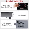 3500W Electric Single Ceramic Stove Electric Cooktop Hot Plate Infrared Countertop Burner With 12 Power & Temperature Levels 0-3H Timer Portable Handl