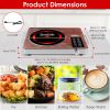 3500W Electric Single Ceramic Stove Electric Cooktop Hot Plate Infrared Countertop Burner With 12 Power & Temperature Levels 0-3H Timer Portable Handl