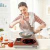 3500W Electric Single Ceramic Stove Electric Cooktop Hot Plate Infrared Countertop Burner With 12 Power & Temperature Levels 0-3H Timer Portable Handl